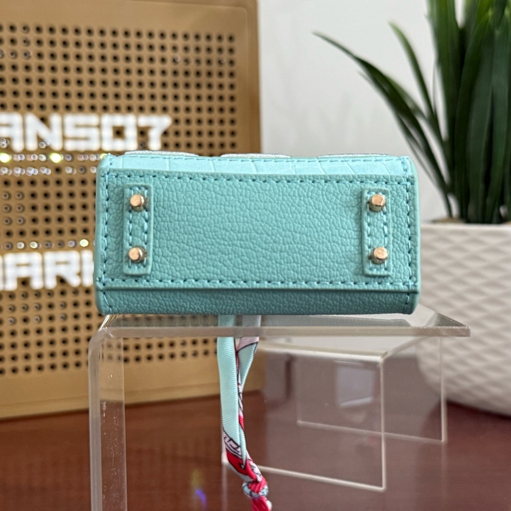 New Mini Designer Cyan blue Handbag bag charm keychain - Picture 5 of 10